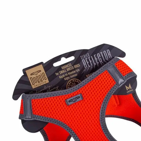 Doggie Havalı Dokuma Reflektör küçük Irk Köpek Göğüs Tasması Medium Turuncu 38-44 Cm