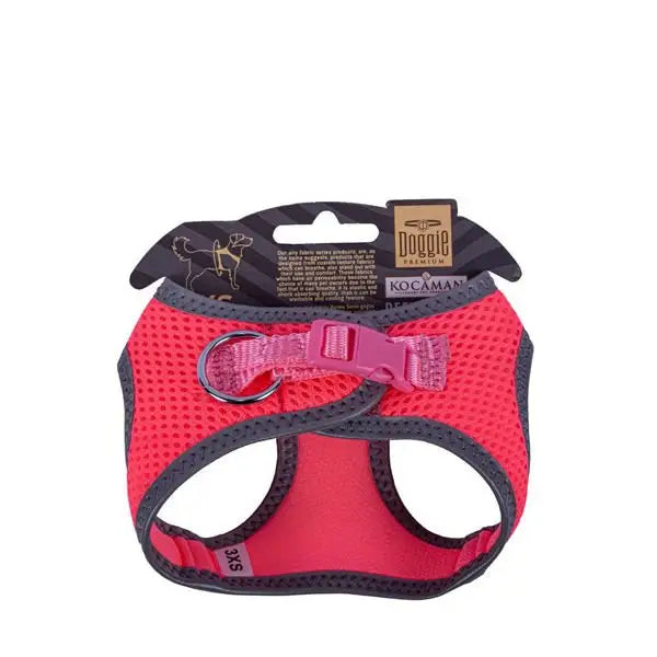 Doggie Havalı Dokuma Reflektör küçük Irk Köpek Göğüs Tasması Xxxsmall Pembe 22-26 Cm