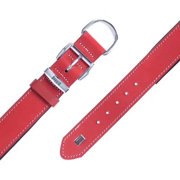 Doggie Konfor Deri Köpek Boyun Tasması Large Kırmızı 4x57-65 Cm