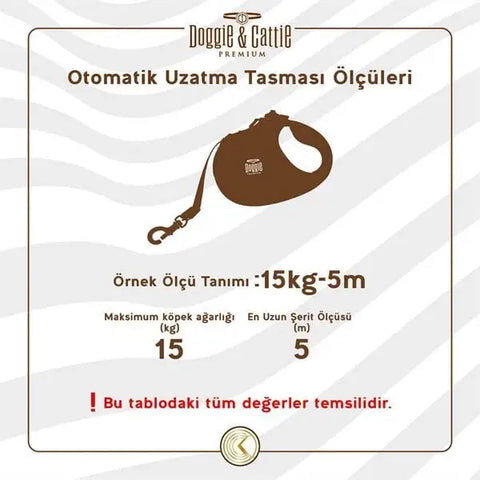 Doggie Master Otomatik Köpek Uzatma Tasması Xlarge Siyah 50 Kg 8 Mt