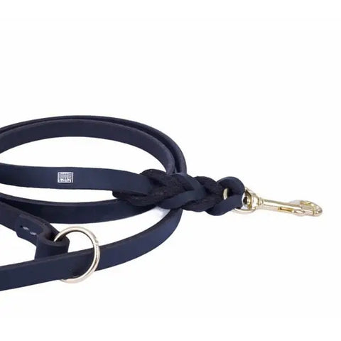 Doggie Yağlı Derili 4 örgülü El Tutmaçsız Köpek Eğitim Gezdirme Kayışı Small Kahverengi 1.1x150 Cm