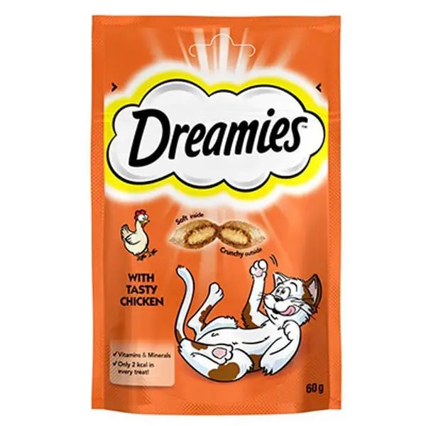 Dreamies İçi Dolgulu Tavuklu Kıtır Kedi ödül Maması 60 Gr