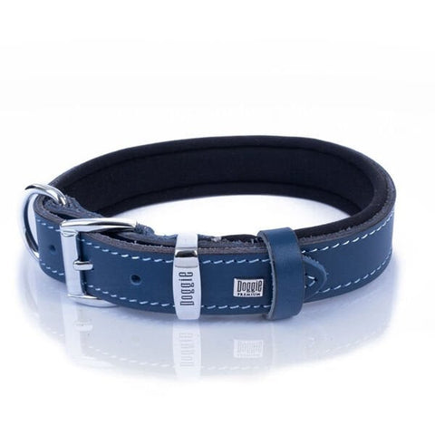 Doggie Comfort Deri Kemik Süslü Köpek Boyun Tasması Medium Mavi 2.5x37-45 Cm