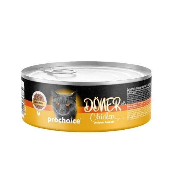 Prochoice Döner Bites Sos İçinde Tavuklu Yetişkin Konserve Kedi Maması 70 Gr 1 Adet