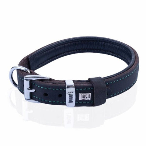 Doggie Yağlı Deri Köpek Boyun Tasması Medium Kahverengi 2.5x37-45 Cm