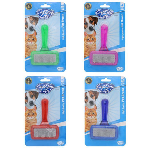 Catdoglife İnce Uçlu Kedi ve Köpek Tüy Tarama Fırçası Renkli