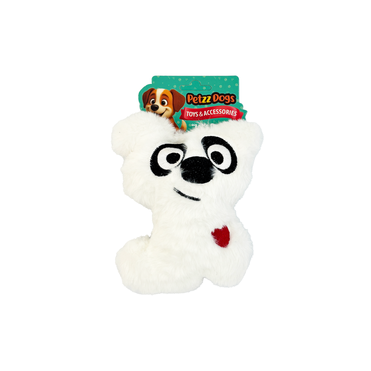 PetzzDogs Matatabi Köpek Şeklinde Peluş Köpek Çiğneme Oyuncağı Beyaz 16x13 Cm