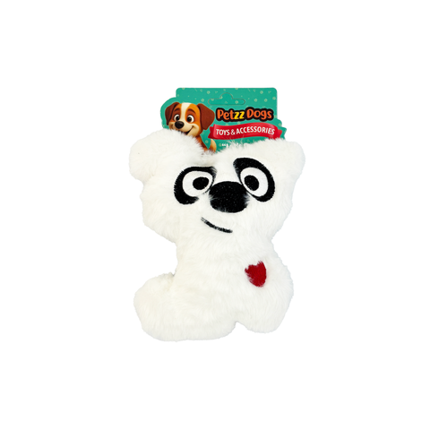 PetzzDogs Matatabi Köpek Şeklinde Peluş Köpek Çiğneme Oyuncağı Beyaz 16x13 Cm