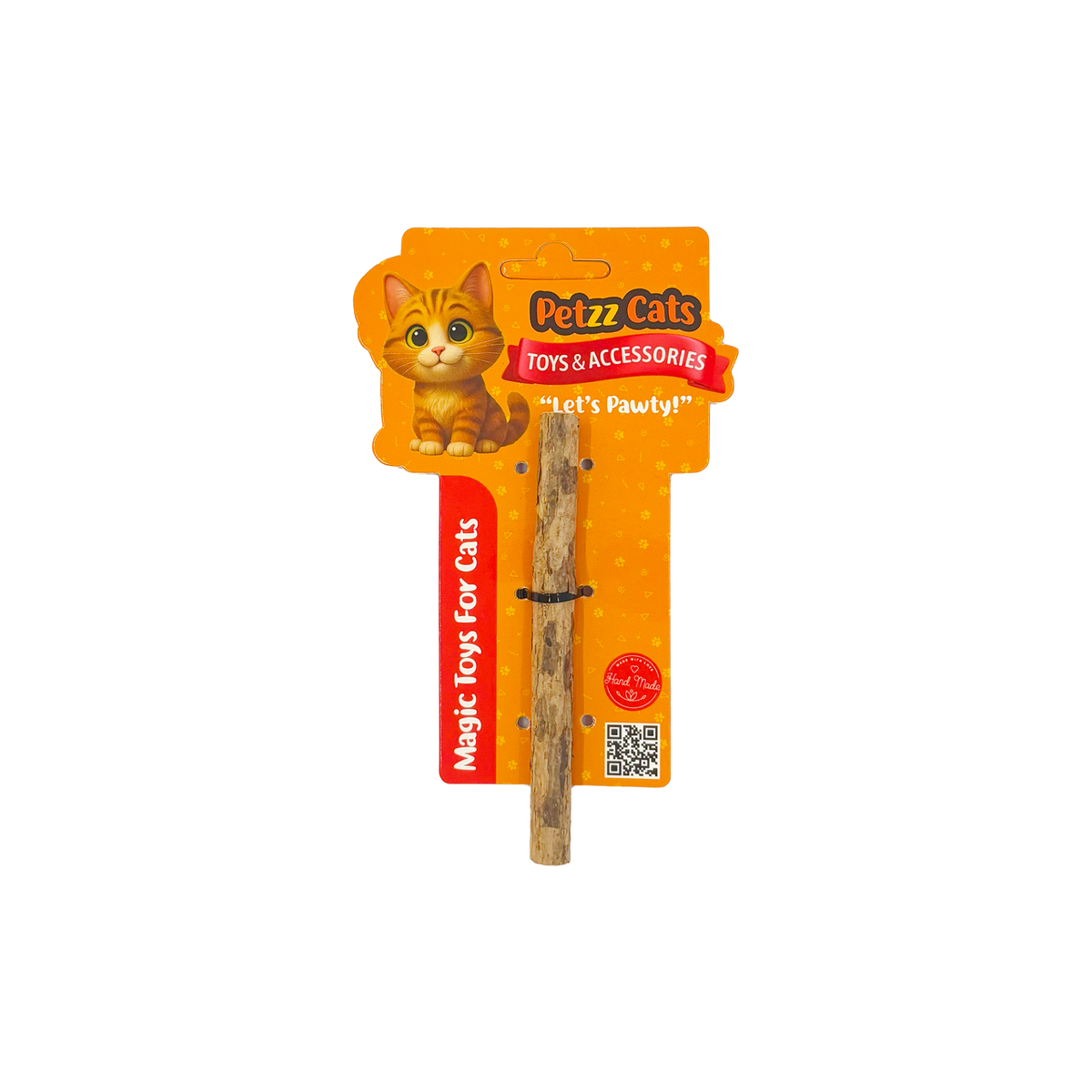 PetzzCats Stick Monster Matatabi ve Çıngırak Sesli Peluş Kedi Oyuncağı Kahverengi 0,9-1,1x12 Cm
