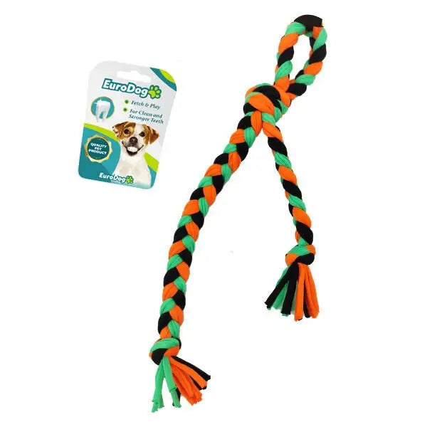 Euro Dog Düğümlü Diş İpi Köpek Oyuncağı Siyah/turuncu/yeşil 42 Cm