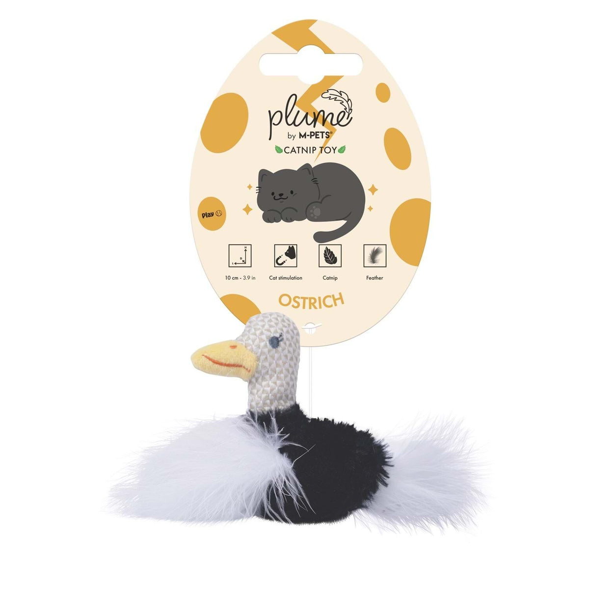 M-Pets Plume Ostrich Catnipli Kedi Oyuncağı 7x9x3 Cm Beyaz