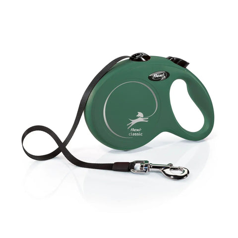 Flexi New Classic Şerit Otomatik Köpek Gezdirme Tasması Medium Yeşil 5 Mt