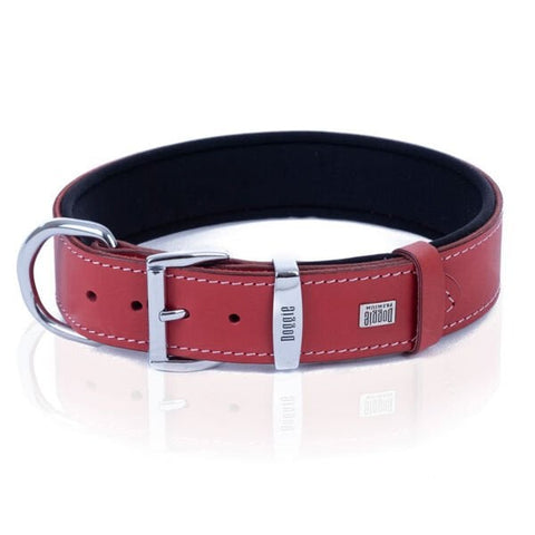 Doggie Comfort Deri Kemik Süslü Köpek Boyun Tasması Large Kırmızı 3.5x52-60 Cm