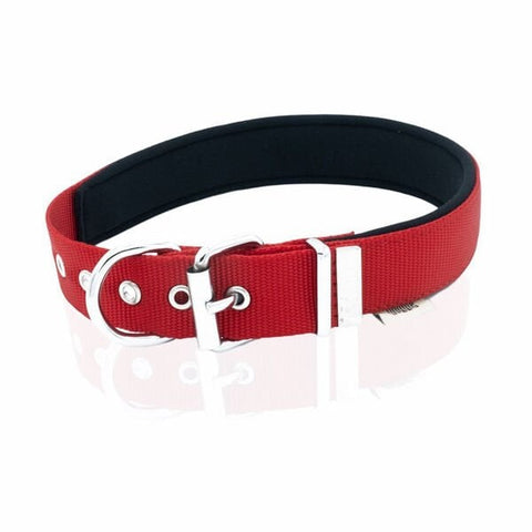 Doggie Comfort Dokuma Çivili Köpek Boyun Tasması Medium Kırmızı 3x42-50 Cm