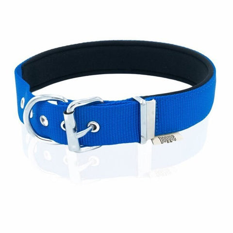 Doggie Comfort Dokuma Kemikli Köpek Boyun Tasması Large Mavi 3x47-55 Cm
