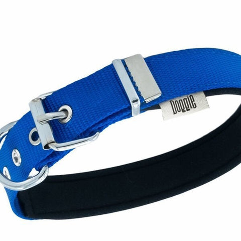 Doggie Comfort Dokuma Kemikli Köpek Boyun Tasması Large Mavi 2.5x42-50 Cm