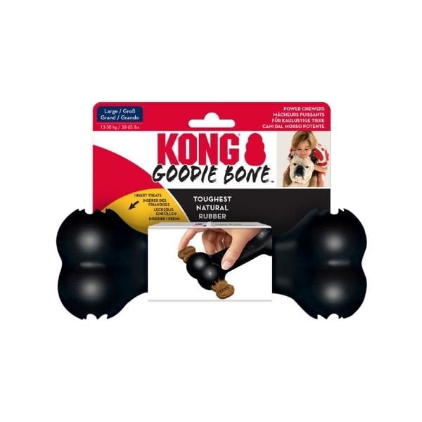 Kong Kemik Şeklinde Kauçuk Köpek Oyuncağı Medium 18 Cm Siyah