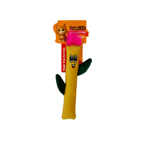 PetzzCats Tree Matatabi ve Çıngırak Sesli Peluş Kedi Oyuncağı Sarı 20x12 Cm