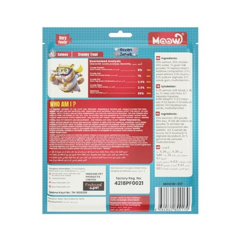 Moow Somonlu ve Keçi Sütlü Yetişkin Sıvı Kedi Ödül Maması 1 Adet 30x12 Gr