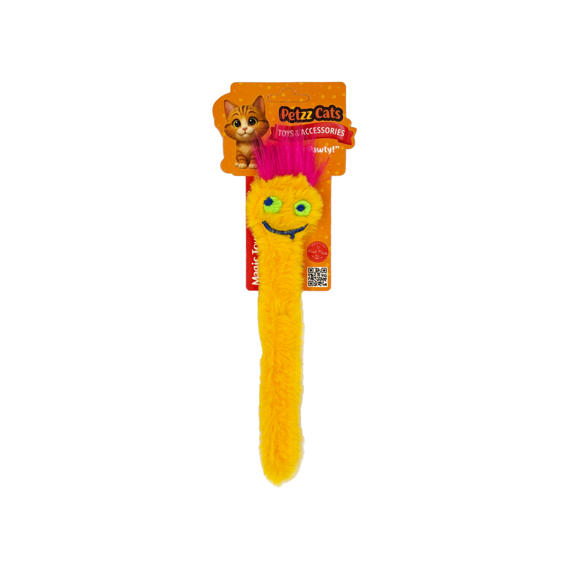 PetzzCats Zobi Matatabi ve Çıngırak Sesli Peluş Kedi Oyuncağı Sarı 19x5 Cm