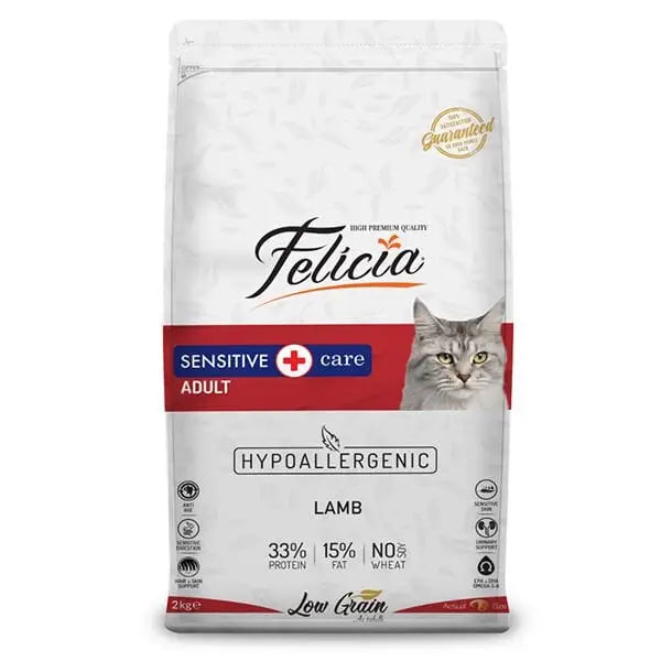 Felicia Düşük Tahıllı Hipoalerjenik Kuzu Etli Yetişkin Kedi Maması 2 Kg