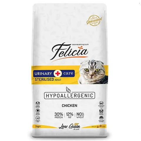 Felicia Düşük Tahıllı Hipoalerjenik Tavuklu Kısırlaştırılmış Kedi Maması 2 Kg