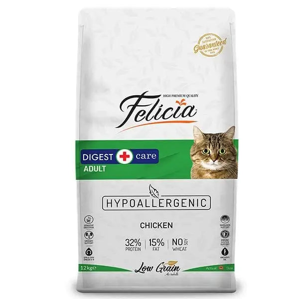 Felicia Düşük Tahıllı Hipoalerjenik Tavuklu Yetişkin Kedi Maması 12 Kg