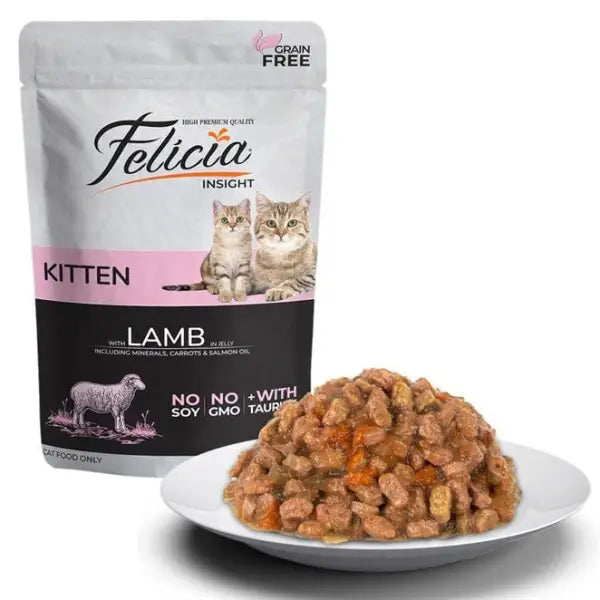 Felicia Tahılsız Kuzu Etli Pouch Yavru Konserve Kedi Maması 85 Gr