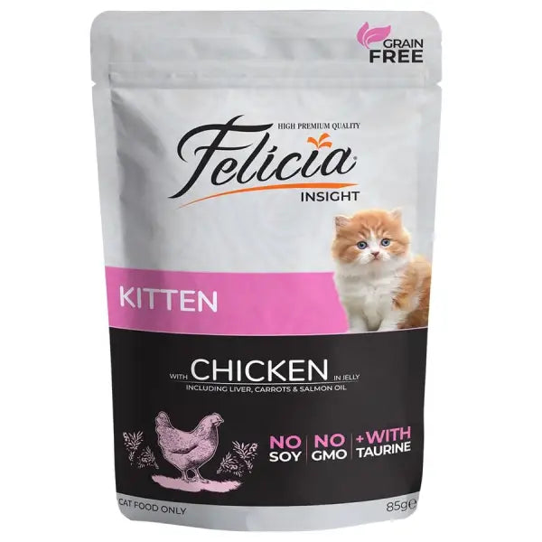 Felicia Tahılsız Tavuklu Pouch Yavru Konserve Kedi Maması 85 Gr