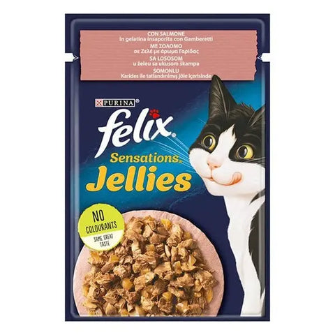 Felix Sensations Taze Jöle İçerisinde Karides ve Somonlu Yetişkin Konserve Kedi Maması 85 Gr