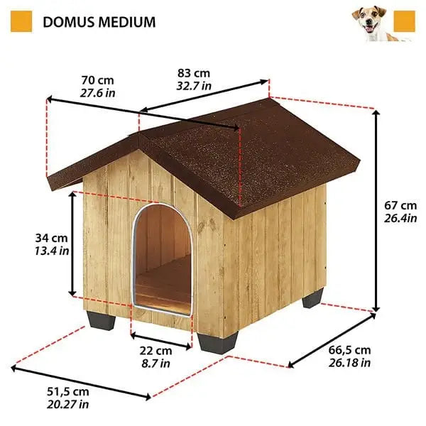 Ferplast Domus Canile Köpek Kulübesi Medium 70x83x67 Cm