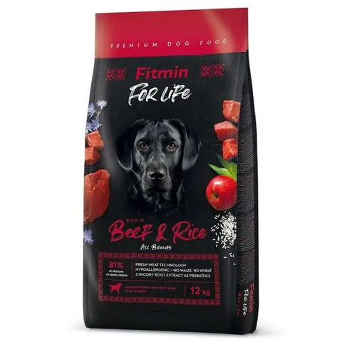 Fitmin For Life Sığır Etli ve Pirinçli Yetişkin Köpek Maması 12 Kg