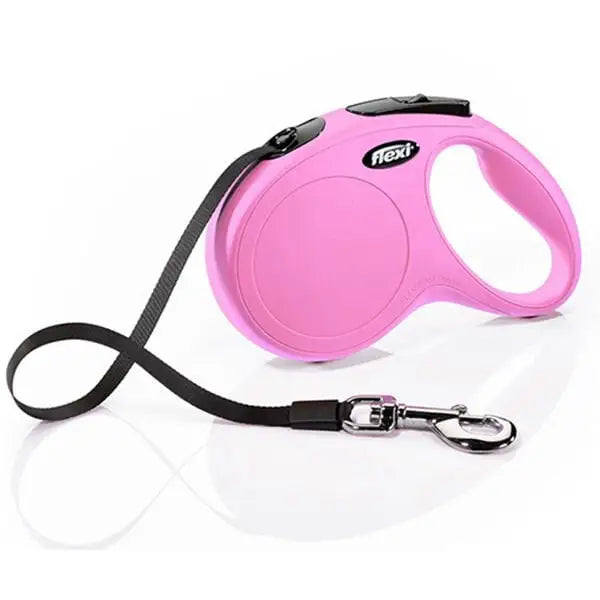 Flexi New Classic şerit Otomatik Köpek Gezdirme Tasması Medium Pembe 5 Mt