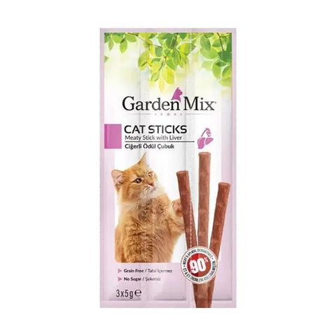 Garden Mix Ciğerli Kedi Stick ödülü 3 Adet 15 Gr