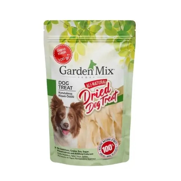 Garden Mix Kurutulmuş Dana Kulak Köpek ödül Maması 100 Gr