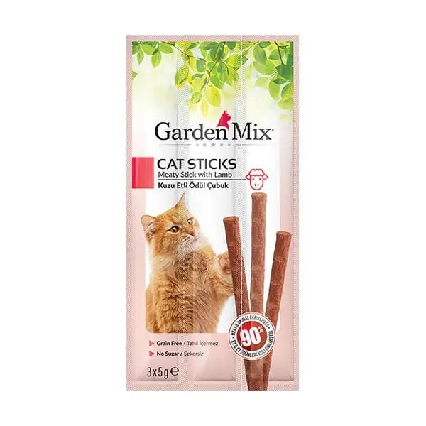 Garden Mix Kuzu Etli Stick Kedi ödül Maması 3 Adet 15 Gr