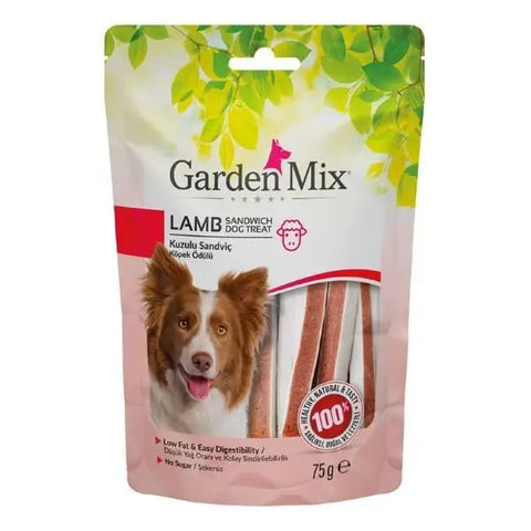 Garden Mix Kuzulu Sandviç Düşük Yağlı şekersiz Köpek ödül Maması 75 Gr