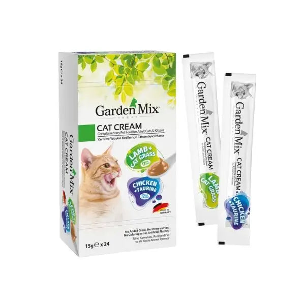 Garden Mix Kuzulu ve Tavuklu Sıvı Kedi ödül Maması 15 Gr 24 Adet