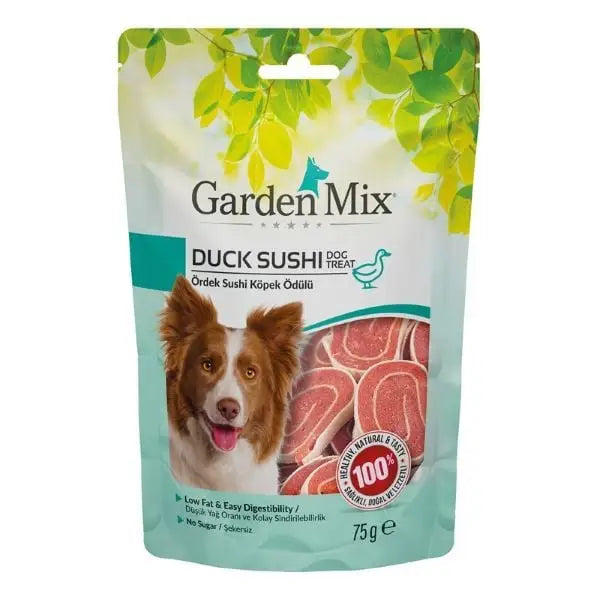 Garden Mix ördekli Sushi Düşük Yağlı şekersiz Köpek ödül Maması 75 Gr