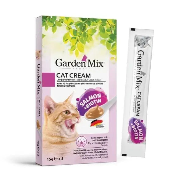 Garden Mix Somonlu ve Biyotinli Sıvı Kedi ödül Maması 15 Gr 5 Adet