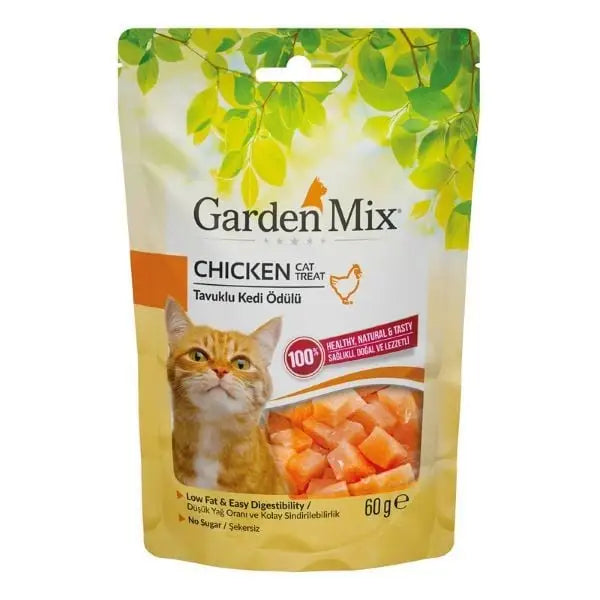 Garden Mix Tavuklu Düşük Yağlı şekersiz Kedi ödül Maması 60 Gr