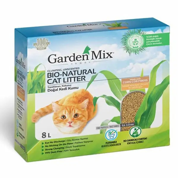 Garden Mix Topaklanan Mısır Lifli Kedi Kumu 8 Lt