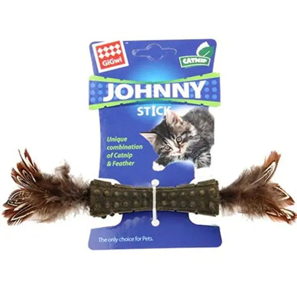 Gigwi Johnny Stick Doğal çift Taraflı Tüylü Kedi Oyuncağı