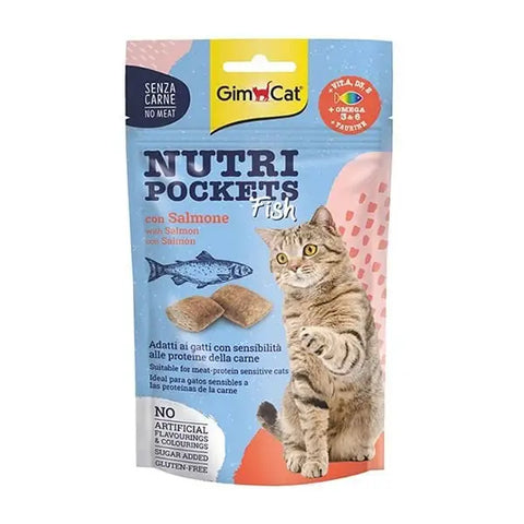 Gimcat Nutri Pockets Somon Balıklı Kedi ödül Maması 60 Gr
