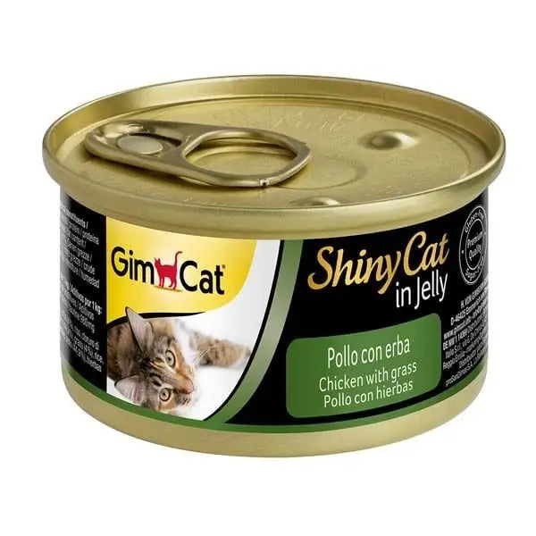 Gimcat Shinycat Tavuklu ve çimenli Yetişkin Konserve Kedi Maması 70 Gr