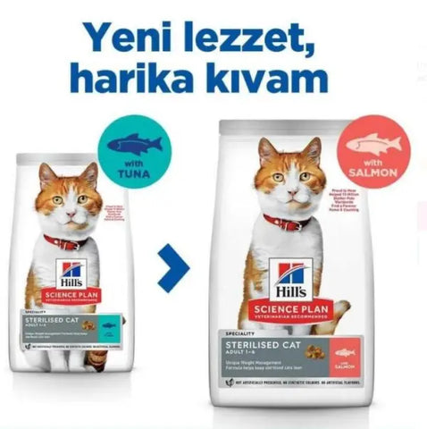 Hills Somonlu Kısırlaştırılmış Yetişkin Kedi Maması 8 + 2 Kg Hediyeli