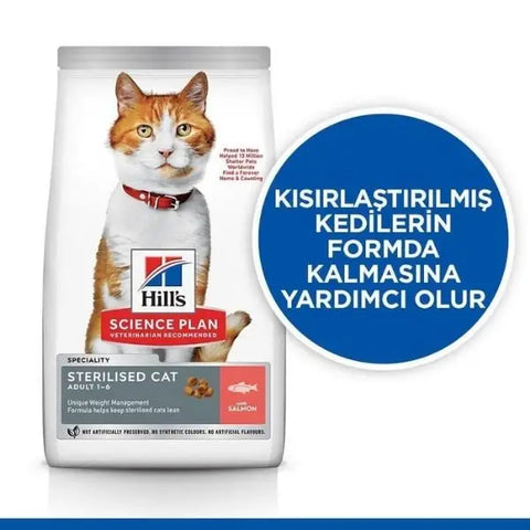 Hills Somonlu Kısırlaştırılmış Yetişkin Kedi Maması 8 + 2 Kg Hediyeli