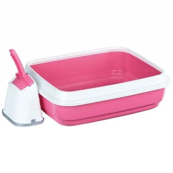 İmac Duo Kürekli Açık Kedi Tuvaleti Pembe 50x40x15 Cm