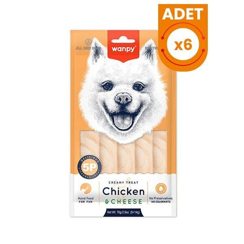 Wanpy Krema Tavuklu ve Peynirli Sıvı Köpek Ödülü 1 Adet 5x14 Gr