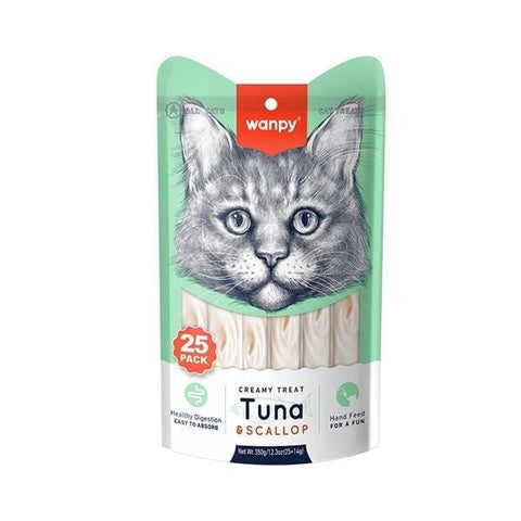 Wanpy Ton Balıklı ve Deniz Taraklı Sıvı Kedi Ödülü 1 Adet 25x14 Gr